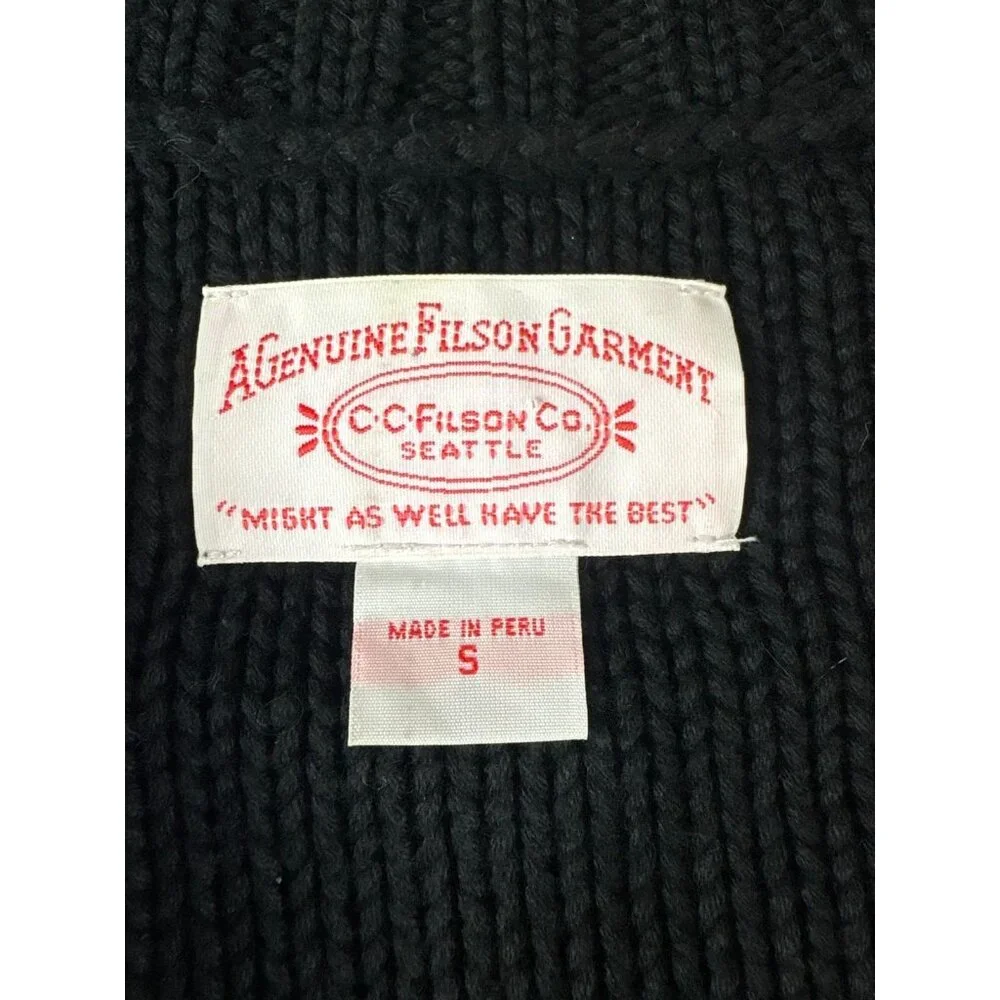 C.C. FILSON full zip cotton heavy Sweater cardigan size S color Black - Picture 2 of 7